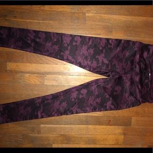 Maroon and black camo pattern leggings